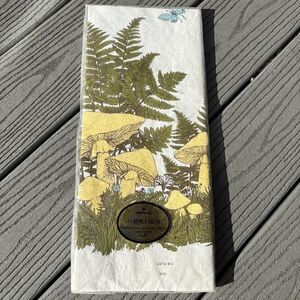 Vintage Merry Mushroom Paper Tablecloth Cover 60x102" NEW NOS 1970's